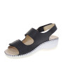 RIPOSELLA VIVW06436 Sandali Confort Donna Pelle Nero Tacco Zeppa 4Cm Suola Gomma