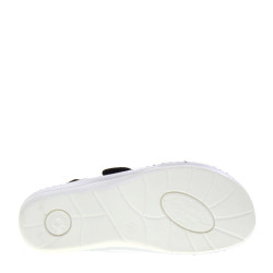 RIPOSELLA VIVW06436 Sandali Confort Donna Pelle Nero Tacco Zeppa 4Cm Suola Gomma