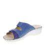 RIPOSELLA VIVW6430 Sandali Ciabatte Confort Donna Viviana Pelle Blu Tacco Zeppa 4Cm Suola Gomma