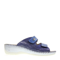 RIPOSELLA VIVW6430 Sandali Ciabatte Confort Donna Viviana Pelle Blu Tacco Zeppa 4Cm Suola Gomma