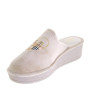 RIPOSELLA WB03BX Pantofole Casa Camera Donna Samia Panno Beige Tacco Zeppa 5Cm Suola Gomma