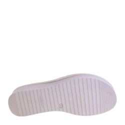 RIPOSELLA WB03BX Pantofole Casa Camera Donna Samia Panno Beige Tacco Zeppa 5Cm Suola Gomma