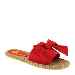 RIVE DU SOL E24612 Ciabatte Mare Spiaggia Donna Tela Rosso  Suola Gomma