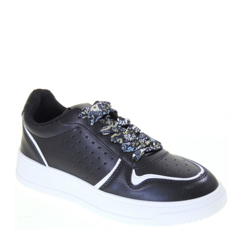 SHOES WORLD 19602 Sneaker Casual Donna Sintetico Nero  Suola Gomma