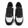 SHOES WORLD 28673 Sneaker Casual Donna Sintetico Nero Bianco  Suola Gomma