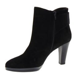 Confort 3003, Stivaletti invernali donna eleganti in camoscio nero, tacco 80