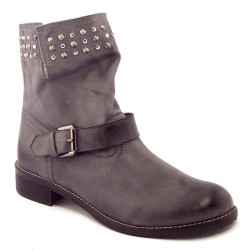 Le Gatte Collection 606 Stivaletti Donna Made in Italy in Pelle Grigia