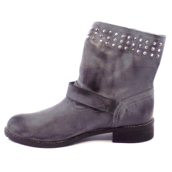 Le Gatte Collection 606 Stivaletti Donna Made in Italy in Pelle Grigia