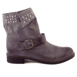 Le Gatte Collection 606 Stivaletti Donna Made in Italy in Pelle Grigia