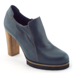 Elata 53544, Tronchetti invernali in Pelle Blu Avion con punta tonda, tacco 100, largo, plateau 20 numero 41