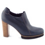 Elata 53544, Tronchetti invernali in Pelle Blu Avion con punta tonda, tacco 100, largo, plateau 20 numero 41