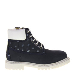 Scarponcini Invernali per Bambina in Nubuck Blu, LUMBERJACK  River  SG00101-001 Stars Navy Blue e White