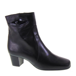 CONFORT 17I3210 Nappa Vernice Nero Stivaletti Linea Comoda Donna Invernali Made in Italy