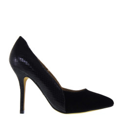 MARIAMARE 61293 Decollete Donna Ragazza tacco 10 Sottile Peach Negro Serpiente Negro