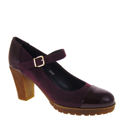 Decollete con Cinturino alla Caviglia MERCANTE DI FIORI 1405 Bordeaux Made in Italy