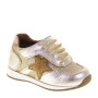 WALKEY 40105 Sneakers Bambina Primi Passi in Pelle con Glitter Color Platino Made in Italy