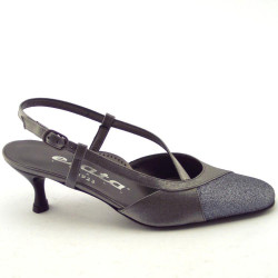 ELATA 18178 Donna Scarpe Classiche Eleganti in raso acciaio con tacco 50