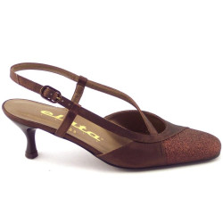 ELATA 18178 - Donna Scarpe Classiche Eleganti in raso bronzo con tacco 50 ELATA 18178 - Donna Scarpe Classiche Eleganti in raso bronzo con tacco 50