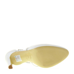 ELATA 17182 Scarpe Sposa Tessuto Satin Bianco Seta, Tacco 10 Plateau 1 (LEGGI DESCRIZIONE)