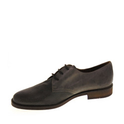 Scarpe Allacciate in Pelle Grigio Cemento - ANTICA CUOIERIA 19800