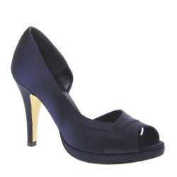 ELATA 13147 Calzature Eleganti Made in Italy Open Toe in Raso Blu Tacco 10