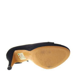 ELATA 13147 Calzature Eleganti Made in Italy Open Toe in Raso Nero e Vernice Bianca Tacco 10