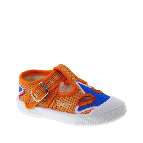 Scarpette Bimbo Primi Passi Tela Arancio Soletta Estraibile Blaike BI010004T