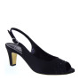 Scarpe Eleganti ELATA 15168 MADE IN ITALY tacco basso in Satin Nero