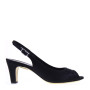 Scarpe Eleganti ELATA 15168 MADE IN ITALY tacco basso in Satin Nero