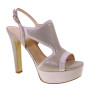 Sandali Donna eleganti in Plisse Beige e Lux Nocciola con Tacco da 12 e Plateau alto da 3 cm ELATA 17108 MADE IN ITALY