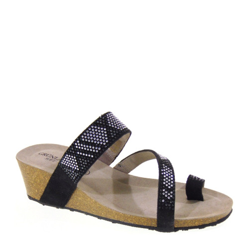 Sandali Infradito Grunland PAGE CB1523-40 Camoscio Nero