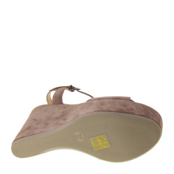 Sandali CHIARA PASQUINI 1630 con Zeppa alta in Camoscio color Taupe