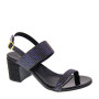 ANTICA CUOIERIA 20569-2-AE3 Sandali Donna con tacco Glamour Vernice Dark Blu Nero