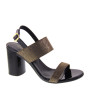 ANTICA CUOIERIA 20574-2-AE4 Sandali Donna Glamour Vernice Titanium Nero e Oro