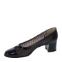CONFORT 18E1393 Decollete in Vernice e rete Nero Tacco 40 suola Cuoio MADE IN ITALY