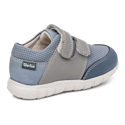 GORILA 43000 Sneakers con velcri regolabili in Nubuck Blu Avio e Grigio Ural Trenza 1.4 Jeans Starboy