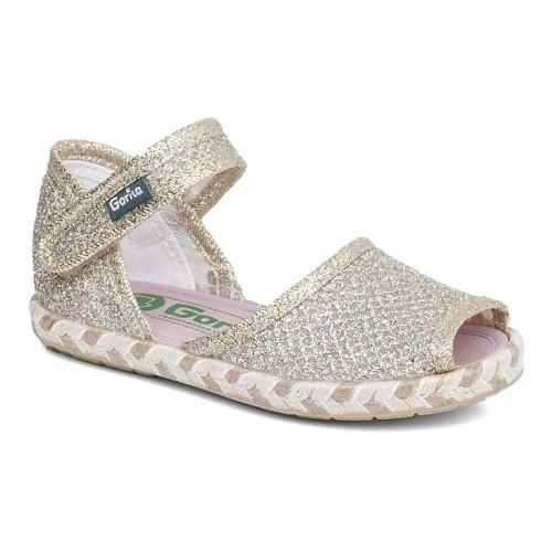 GORILA 50214 Sandali Bimba con velcro in tessuto Yuta Oro Glitter