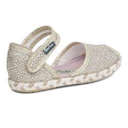 GORILA 50214 Sandali Bimba con velcro in tessuto Yuta Oro Glitter