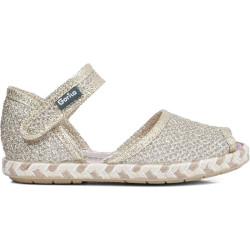 GORILA 50214 Sandali Bimba con velcro in tessuto Yuta Oro Glitter