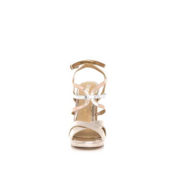 MARIAMARE 66670 Sandali Donna stampa serpente metalizzato Champagne