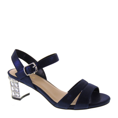 MENBUR 07405 0021 Azul Noche Midnight Blue Sandali Eleganti con tacco luminoso comodo basso