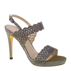 MENBUR 09589 0071 Gris Grey Sandali Eleganti Donna Ragazza Cerimonia Tacco 10 e plateau da 1,5 color Grigio cangiante