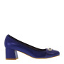 ALBERTO LA TORRE 4905 Guantino El.Iris Decollete in Pelle Blu Made in Italy tacco 50