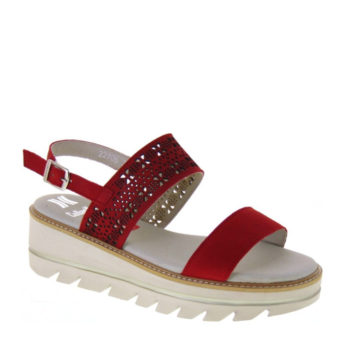 CALLAGHAN 22705 Long Beach Rojo Fresh Sandali Comodi giornalieri in Nubuck Rosso