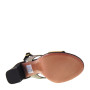 ELATA 19114 Sandali eleganti Plisse Nero Nappa Oro Made in Italy tacco largo con plateau