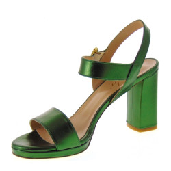 ELATA 19115 Sandali Eleganti Made in Italy in Nappalux Verde Tacco 80 e Plateau