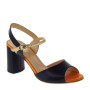 ELATA 19128 Sandali in Pelle Blu e Arancio con tacco largo Made in Italy
