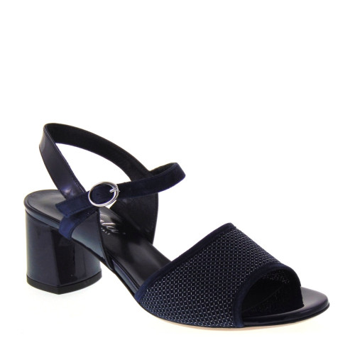 ELATA 19130 Sandali eleganti Made in Italy Tacco 50 in Pelle e Vernice Blu