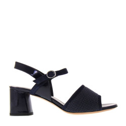 ELATA 19130 Sandali eleganti Made in Italy Tacco 50 in Pelle e Vernice Blu