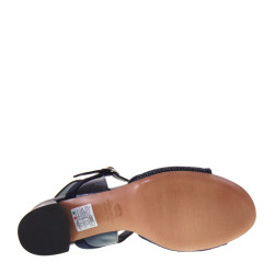 ELATA 19130 Sandali eleganti Made in Italy Tacco 50 in Pelle e Vernice Blu